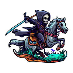 Grim Reaper Riding Cat 1