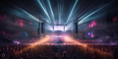 Dramatically Lit Music Concert Mock-up Generative AI