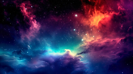 Naklejka premium a large bright galaxy among the stars, ai generated