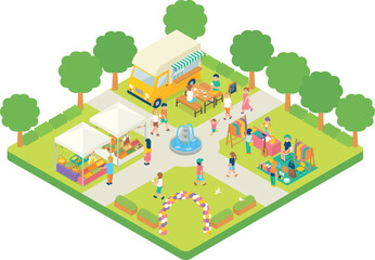 アイソメトリック　公園　イベント