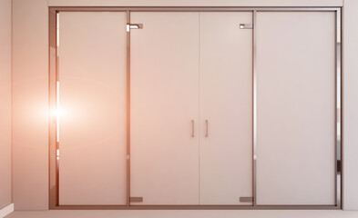 Fototapeta premium Modern meeting room. 3D rendering.. Sunset.