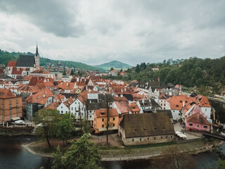 Fototapeta na wymiar Panoramic view of Cesky Krumlov, Czech Republic