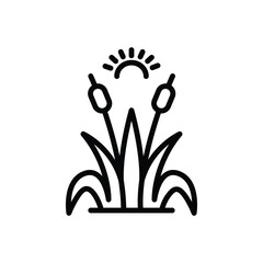 Fototapeta premium Black line icon for reed 