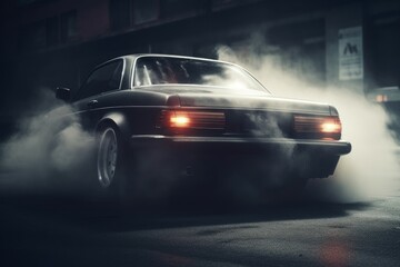 Obraz na płótnie Canvas Car drifting smoke car. Generate Ai