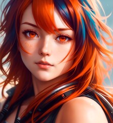 Fototapeta premium portrait of a woman with red hair