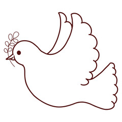Christianity Element Hand Drawing Style with Dove Doodle
