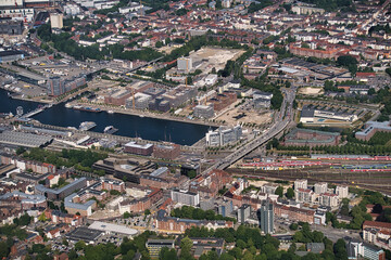 Fototapeta na wymiar aerial view of the city Kiel