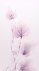 A bunch of pink flowers on a white background. Generative AI.