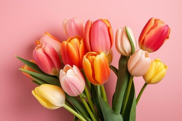 Obraz na płótnie Canvas Colorful tulips. Generate Ai