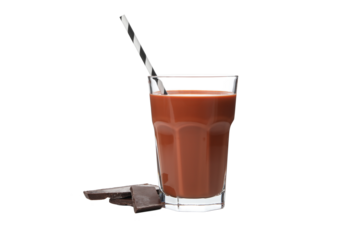 PNG, Chocolate milkshake isolated on white background
