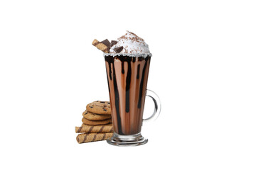PNG, Chocolate milkshake isolated on white background