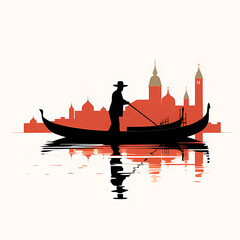 Obraz premium Illustration of the beautiful city of Venice. City of gondoliers, bridges, carnivals and love. Italy
