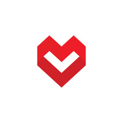 logo letter L, be a heart / love shape, 3D style.