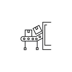 Conveyor belt linear icon concept. Conveyor belt line vector sign, symbol, illustration.