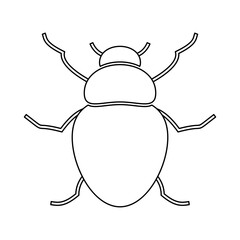 Fototapeta premium Silhouette of a beetle of the Coleoptera family on a white background.