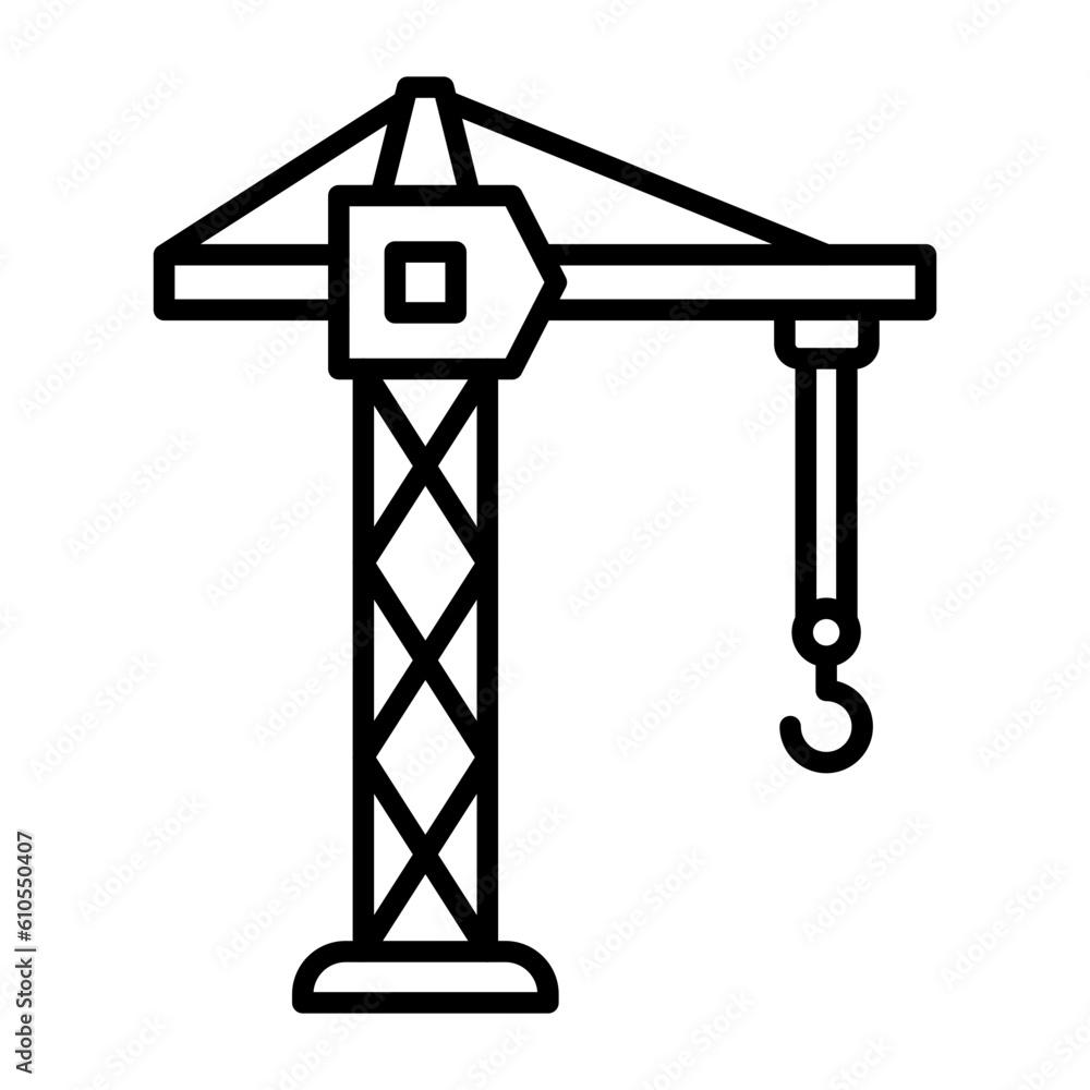 Sticker Tower Crane Icon