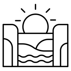 Sunset Landscape Icon