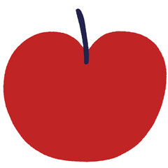 Cartoon cute red apple element.