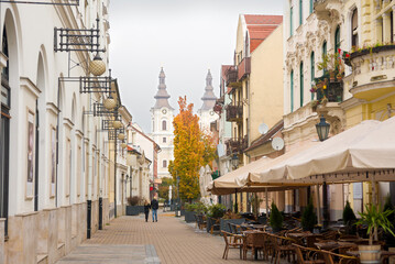 Fototapeta na wymiar Street in old town of Miskolc