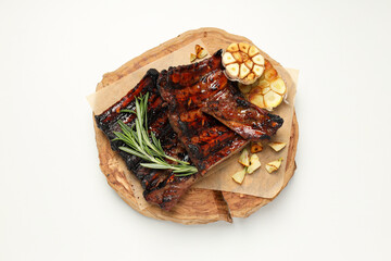 Tasty fried food - barbecue ribs, tasty fried meat