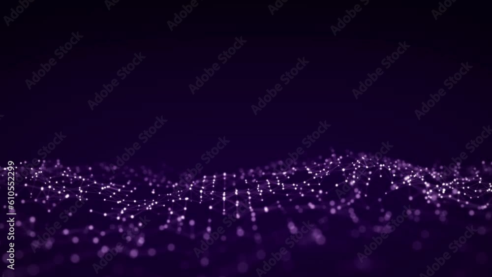 Poster 3D digital dynamic wave. Flow digital structure. Secure cybersecurity data connection. Cyber technology background. 3D rendering.	