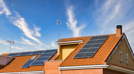 Roofs of singlefamily homes with solar energy panels