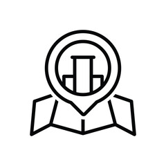 Black line icon for place  