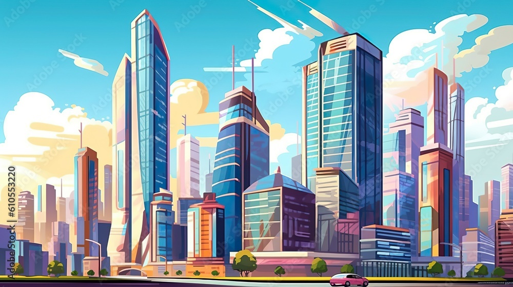 Poster background modern architecture. an eye-catching illustration of cutting-edge modern architecture, el