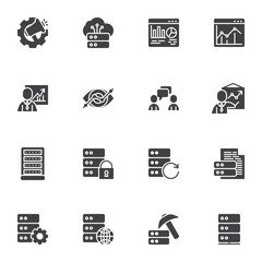 Data analytics vector icons set