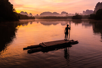 Landscape Nature View of Nong Thale Lake in Krabi Thailand