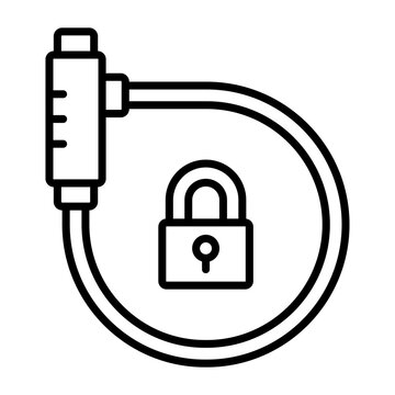black bike lock security icon clip art preview