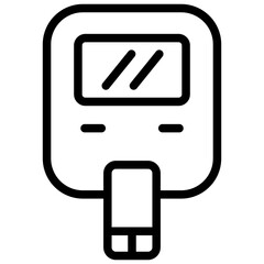 glucometer icon illustration design with outline