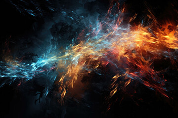 Fire and ice abstract lightning background. Generative AI