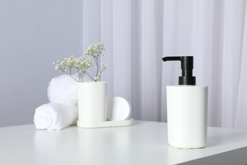 Composition with different accessories and supplies for self care