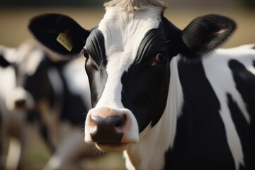 cows in a farm close up, Dairy cows in a farm,