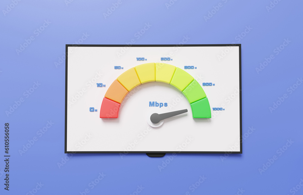 Poster arrow point pointer rating high scale test speed internet mbps on smart tv speed status green speedo