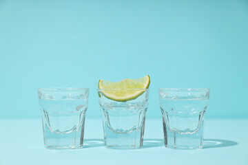 Concept of strong alcoholic drink - vodka drink