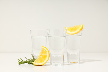 Concept of strong alcoholic drink - vodka drink