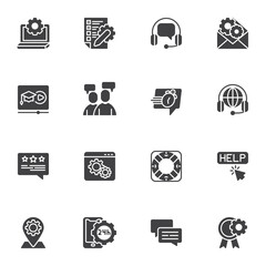 Help and support vector icons set