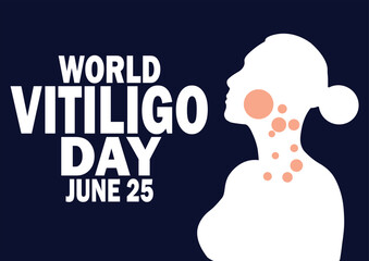 World Vitiligo Day Vector illustration. June 25. Holiday concept. Template for background, banner, card, poster with text inscription.