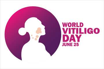 World Vitiligo Day. June 25. Holiday concept. Template for background, banner, card, poster with text inscription. Vector illustration.