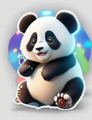 Naklejka premium Panda Vector Sticker
