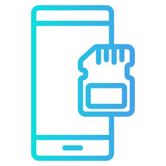 Memory card smartphone gradient line icon, use for website mobile app presentation