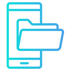 Folder smartphone gradient line icon, use for website mobile app presentation