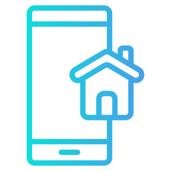 Home smartphone gradient line icon, use for website mobile app presentation