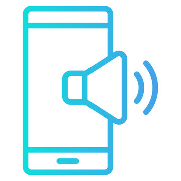 Volume smartphone gradient line icon, use for website mobile app presentation