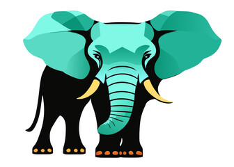 Abstract blue Elephant, Vector Illustrator
