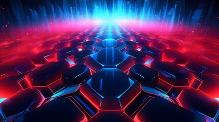 Fototapeta premium futuristic and technology-themed abstract background image with vibrant neon colors and dynamic shapes