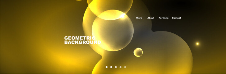 Shiny neon circles and bubbles, dark abstract background with blurred magic neon light, wallpaper design