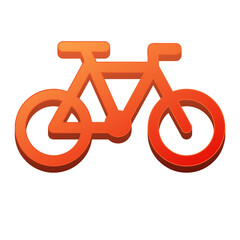 3D colorful orange bicycle icon 
